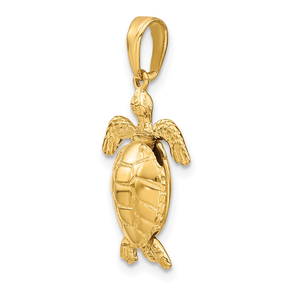10k 3-D Moveable Turtle Pendant (10C2545)