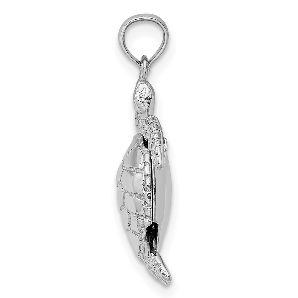 10k White Gold 3-D Moveable Turtle Pendant (10C2545W)