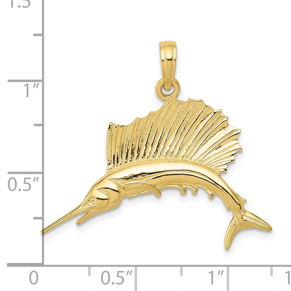 10k Polished Sailfish Pendant (10C2581)