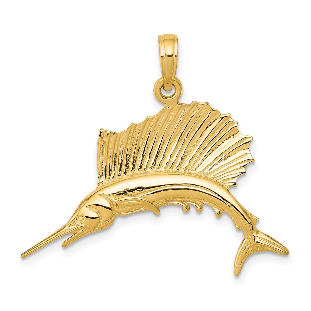 10k Polished Sailfish Pendant (10C2581)