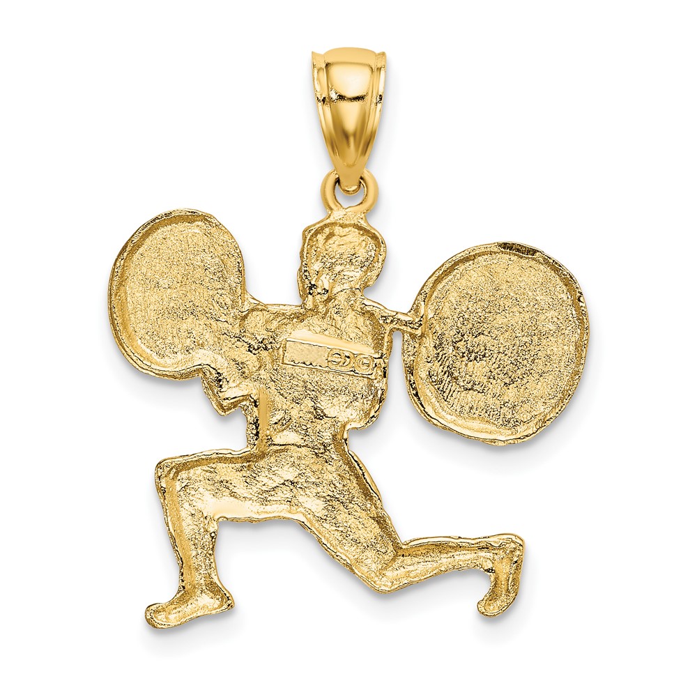 10k Solid Polished Weightlifter Charm (10C2640)