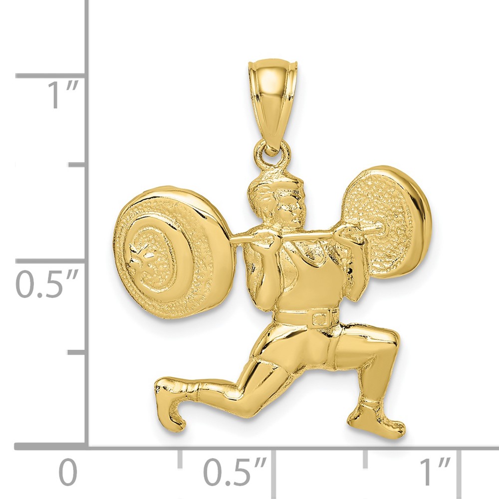 10k Solid Polished Weightlifter Charm (10C2640)