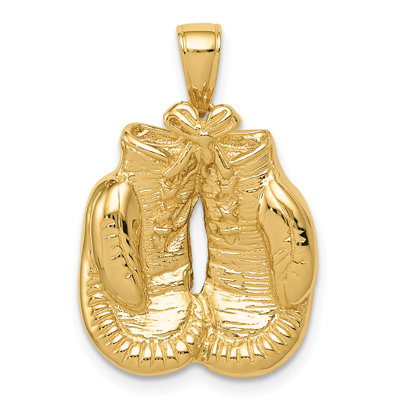 10k Solid Polished Open-Backed Boxing Gloves Pendant (10C2643)