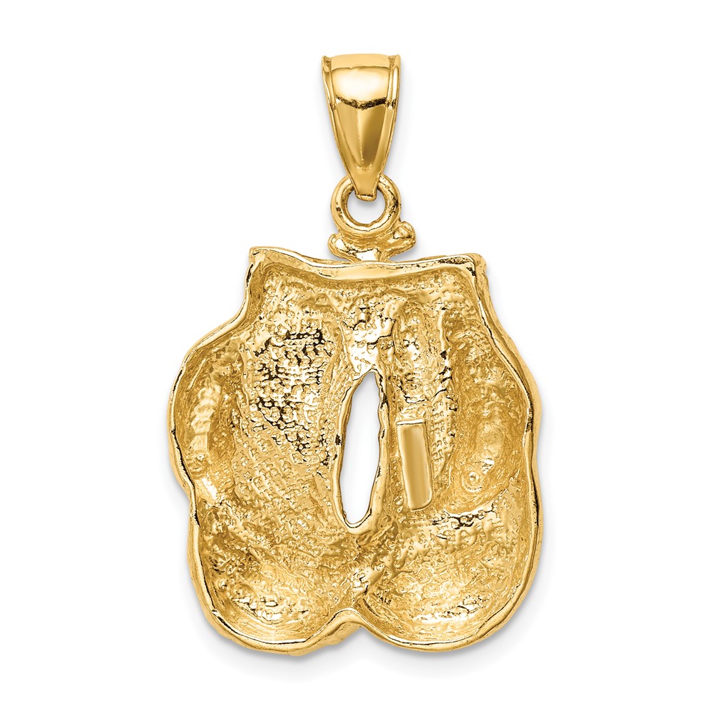 10K Solid Polished Open-Backed Boxing Gloves Pendant (10C2644)