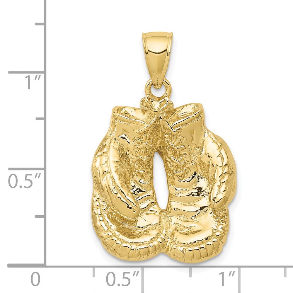 10K Solid Polished Open-Backed Boxing Gloves Pendant (10C2644)