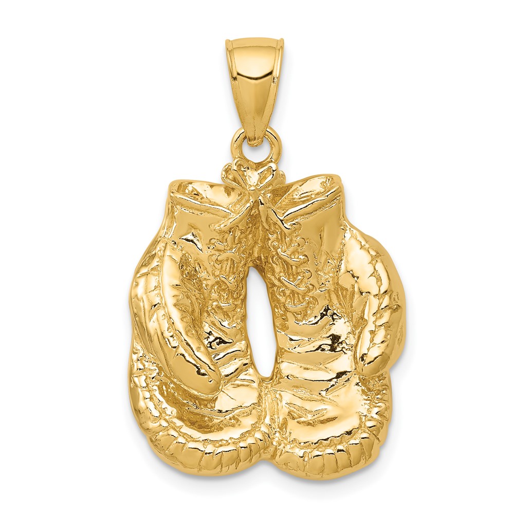 10K Solid Polished Open-Backed Boxing Gloves Pendant (10C2644)