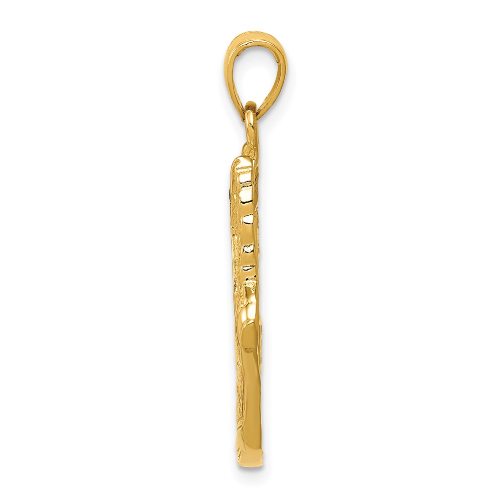 10K Polished Running Shoe Pendant (10C2661)