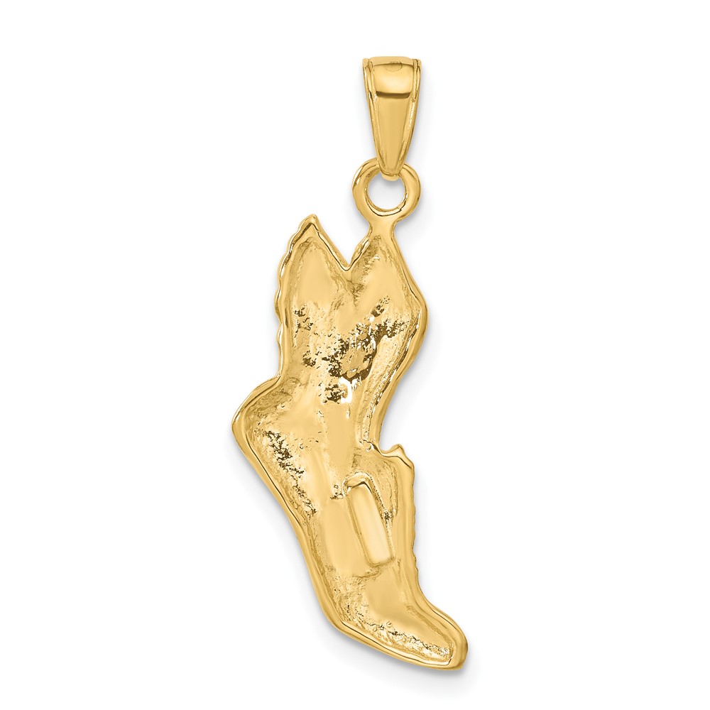 10K Polished Running Shoe Pendant (10C2661)
