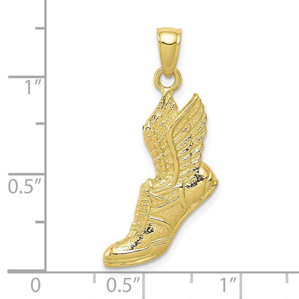 10K Polished Running Shoe Pendant (10C2661)