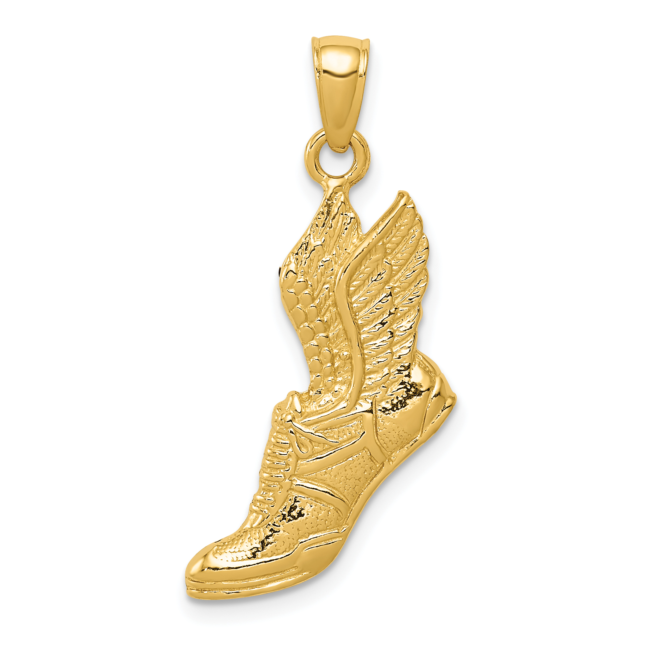 10K Polished Running Shoe Pendant (10C2661)