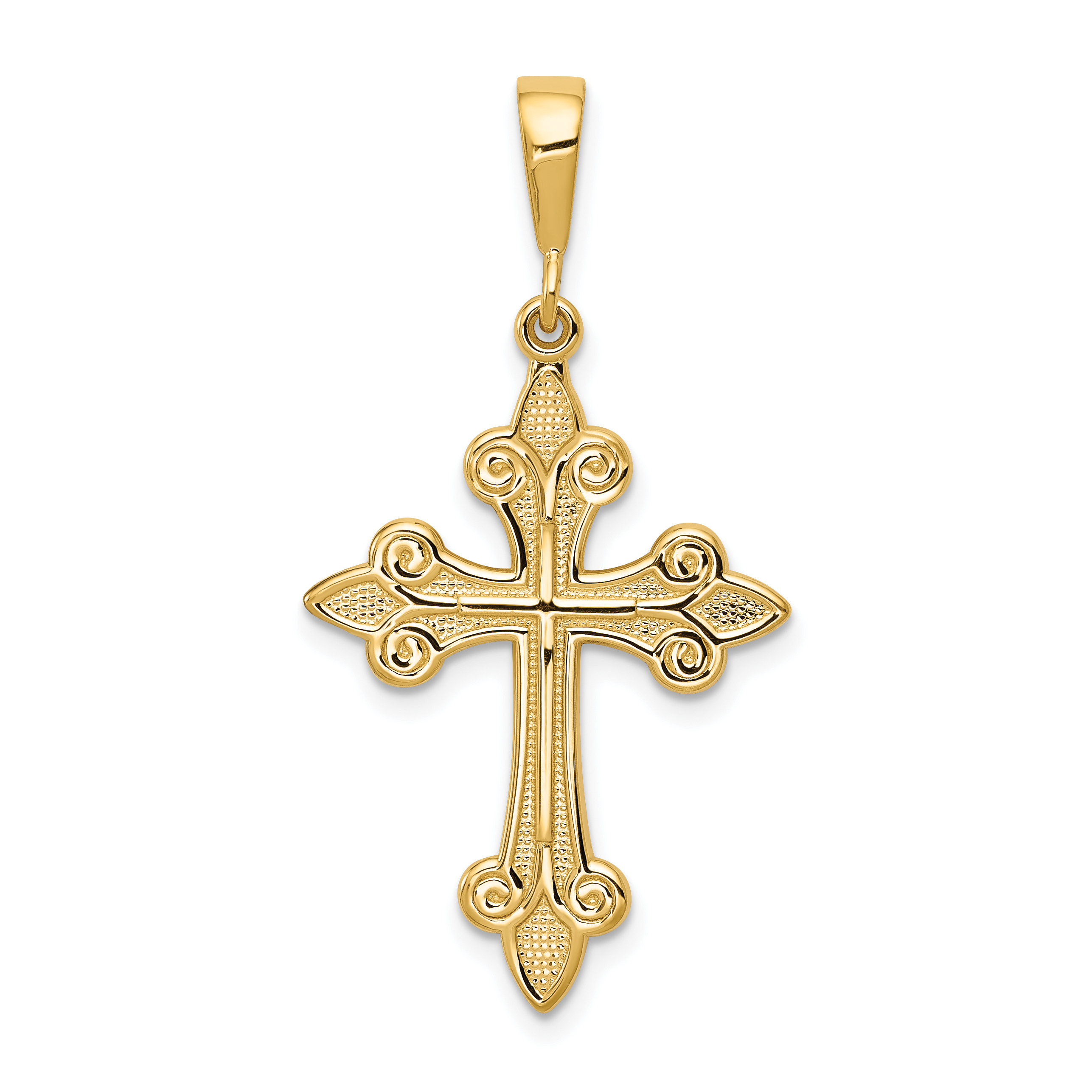 10k Fleur de Lis Cross Pendant (10C2712)