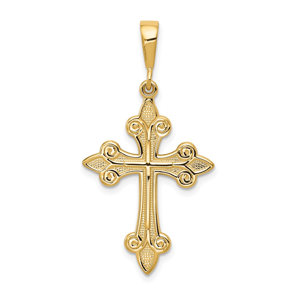 10k Fleur de Lis Cross Pendant (10C2712)