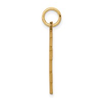 10K Yellow Gold Solid Flat-Backed Eastern Orthodox Cross Pendant view 2