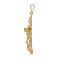 10K Yellow Gold Textured Crucifix Charm view 2