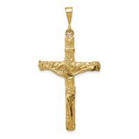 10K Yellow Gold Textured Crucifix Charm view 1