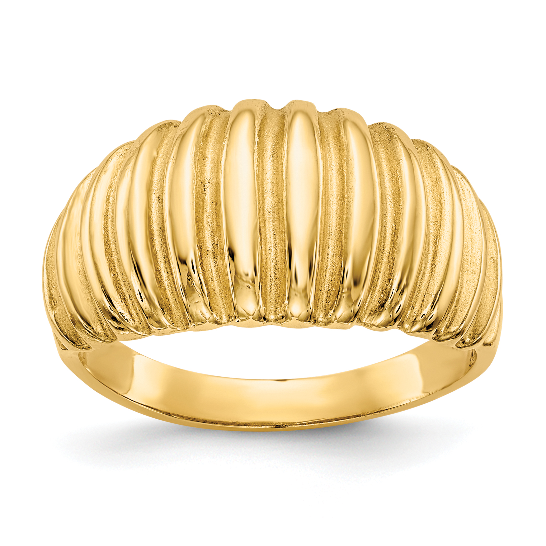 10k High Polished Ribbed Dome Ring (10C2873)