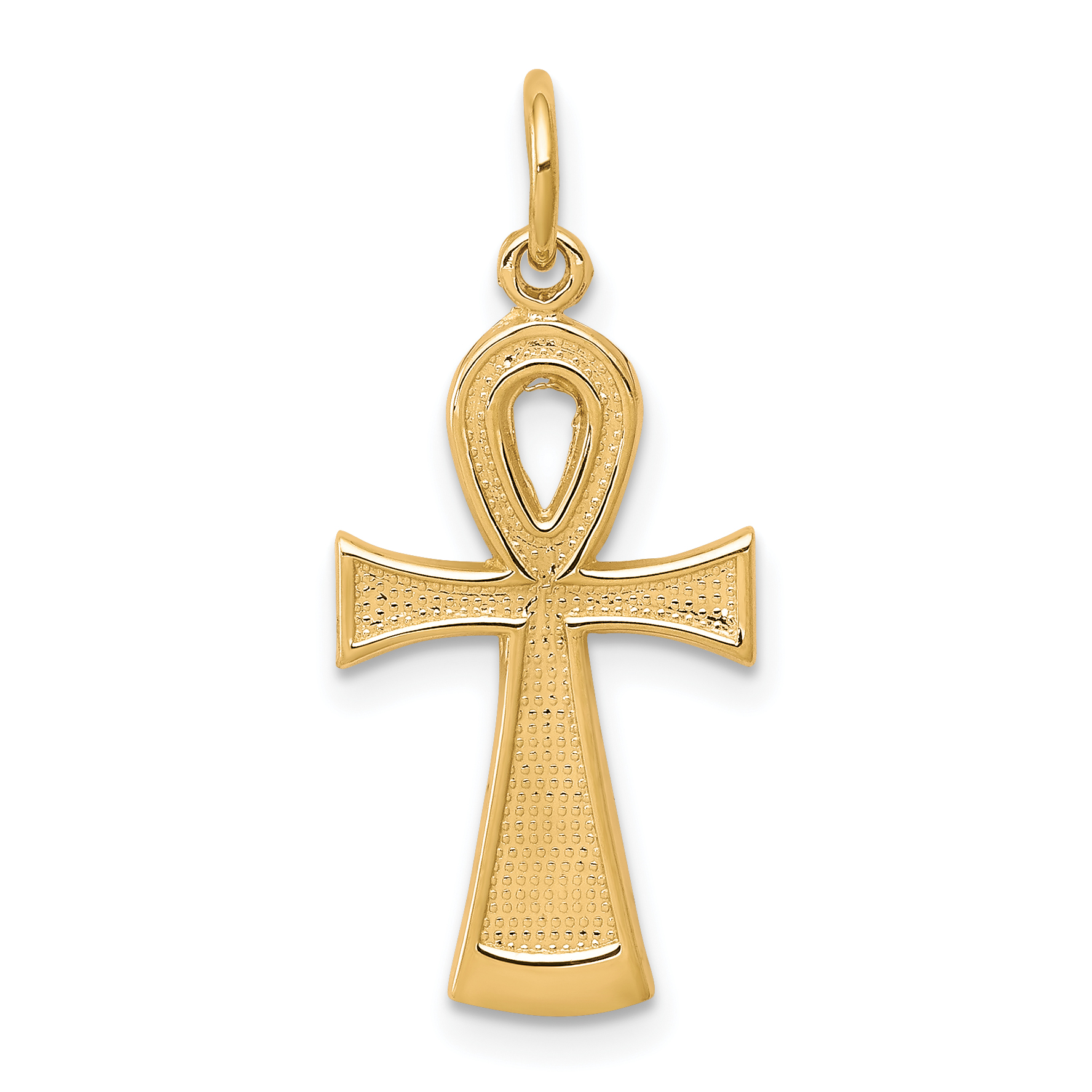 10k Solid Flat-Backed Ankh/Egyptian Cross Pendant (10C288)