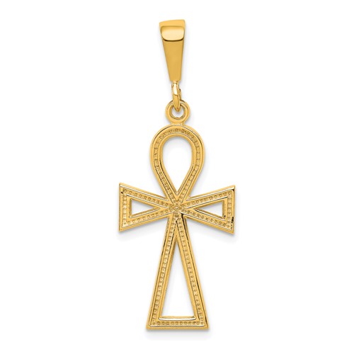 10K Yellow Gold Ankh Cross Charm