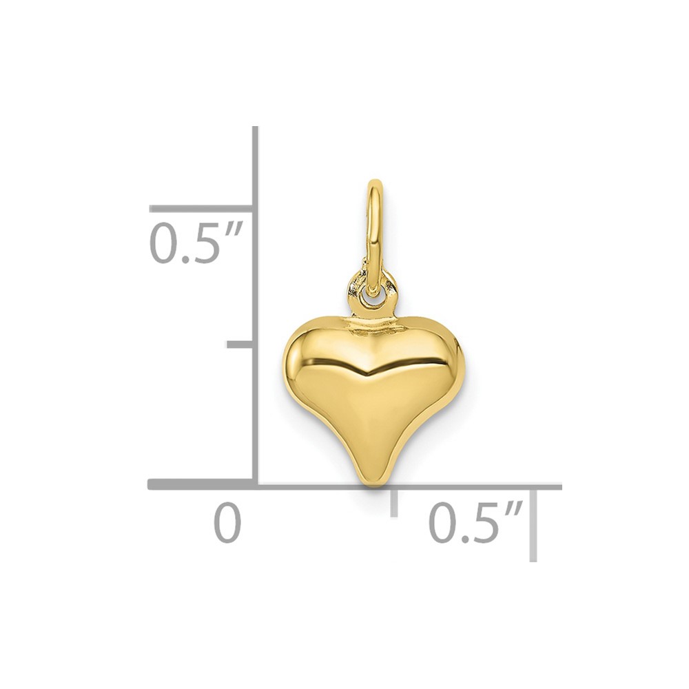 10K Polished 3-D Heart Charm (10C2905)