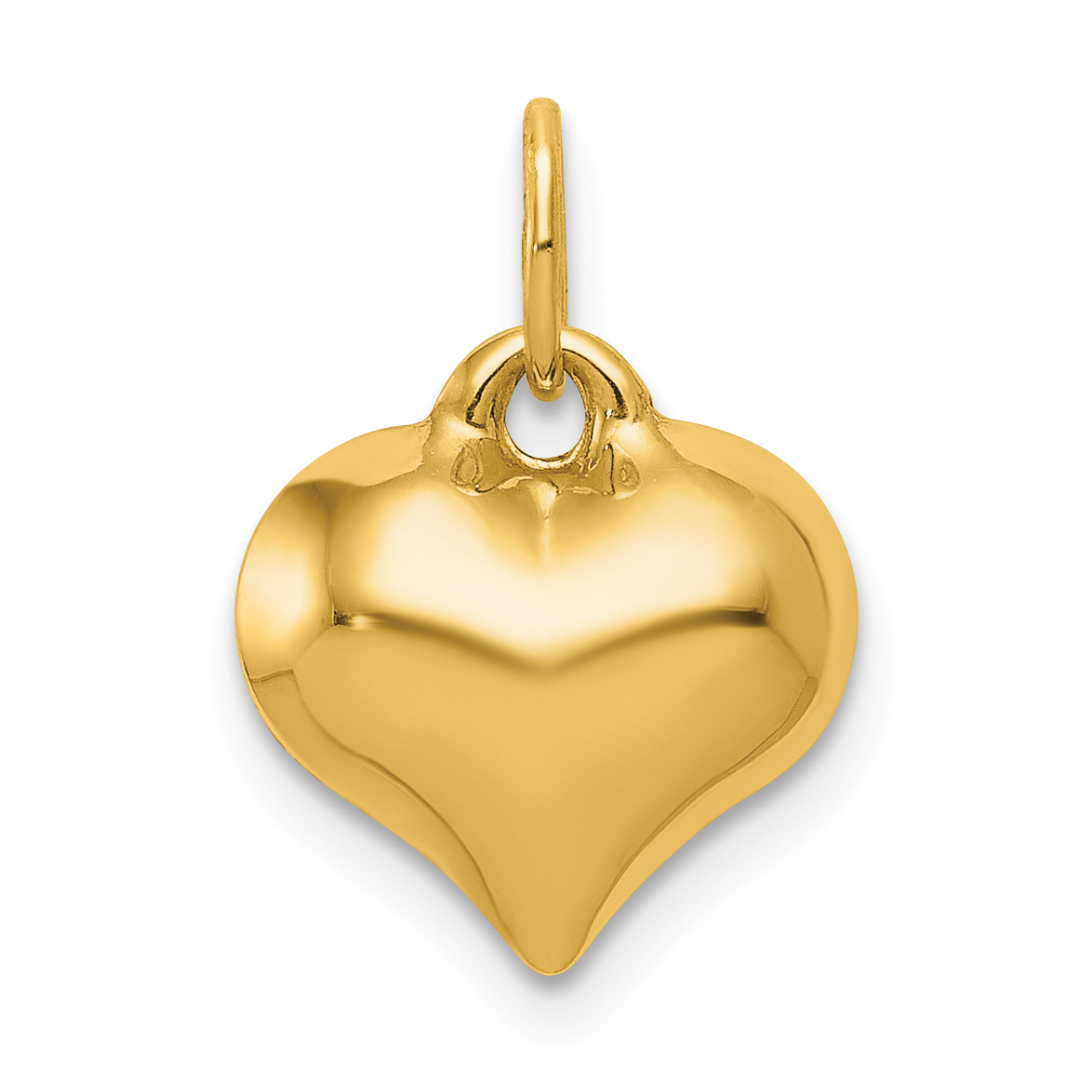 10K Polished 3-D Heart Pendant (10C2907)