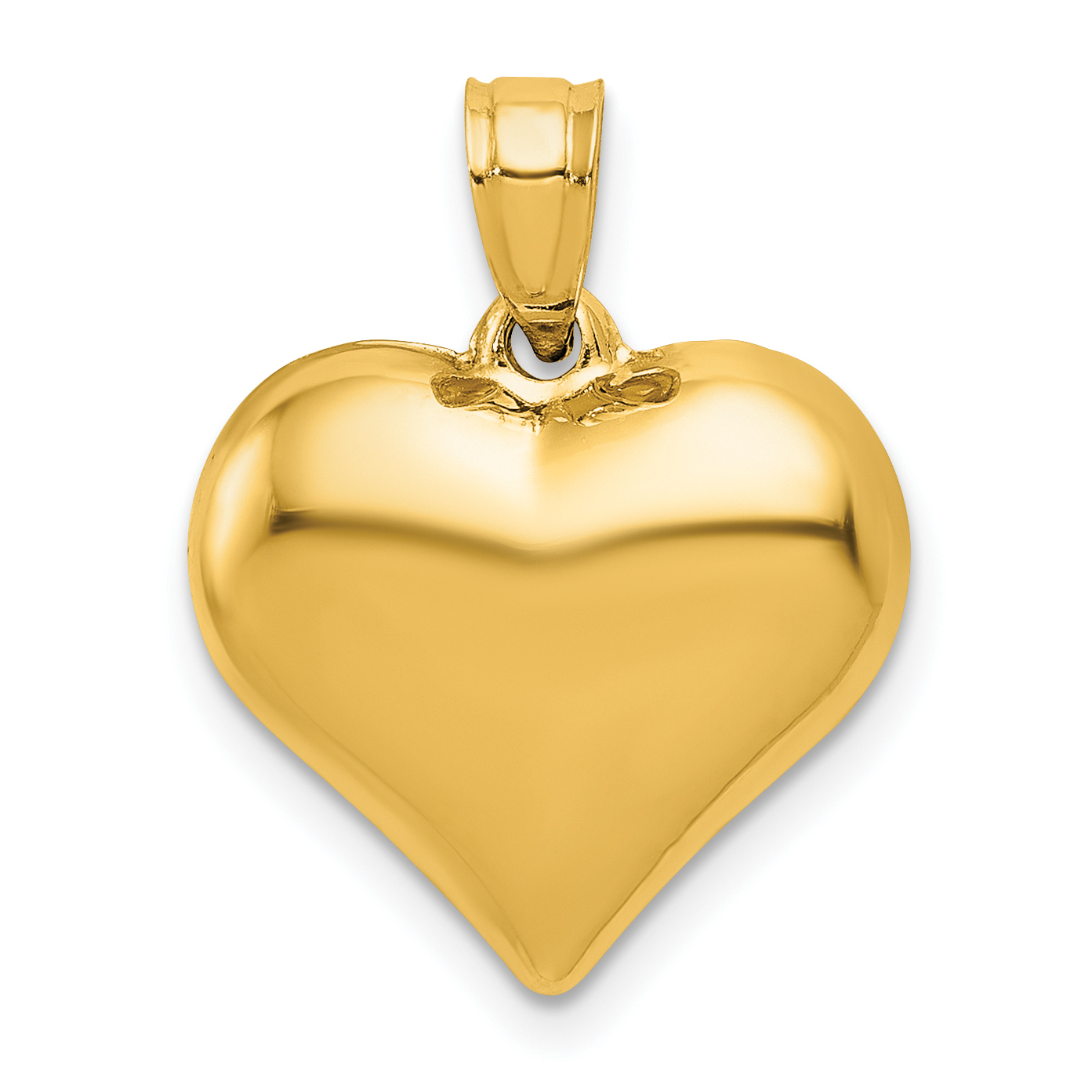 10K Polished 3-D Heart Pendant (10C2909)