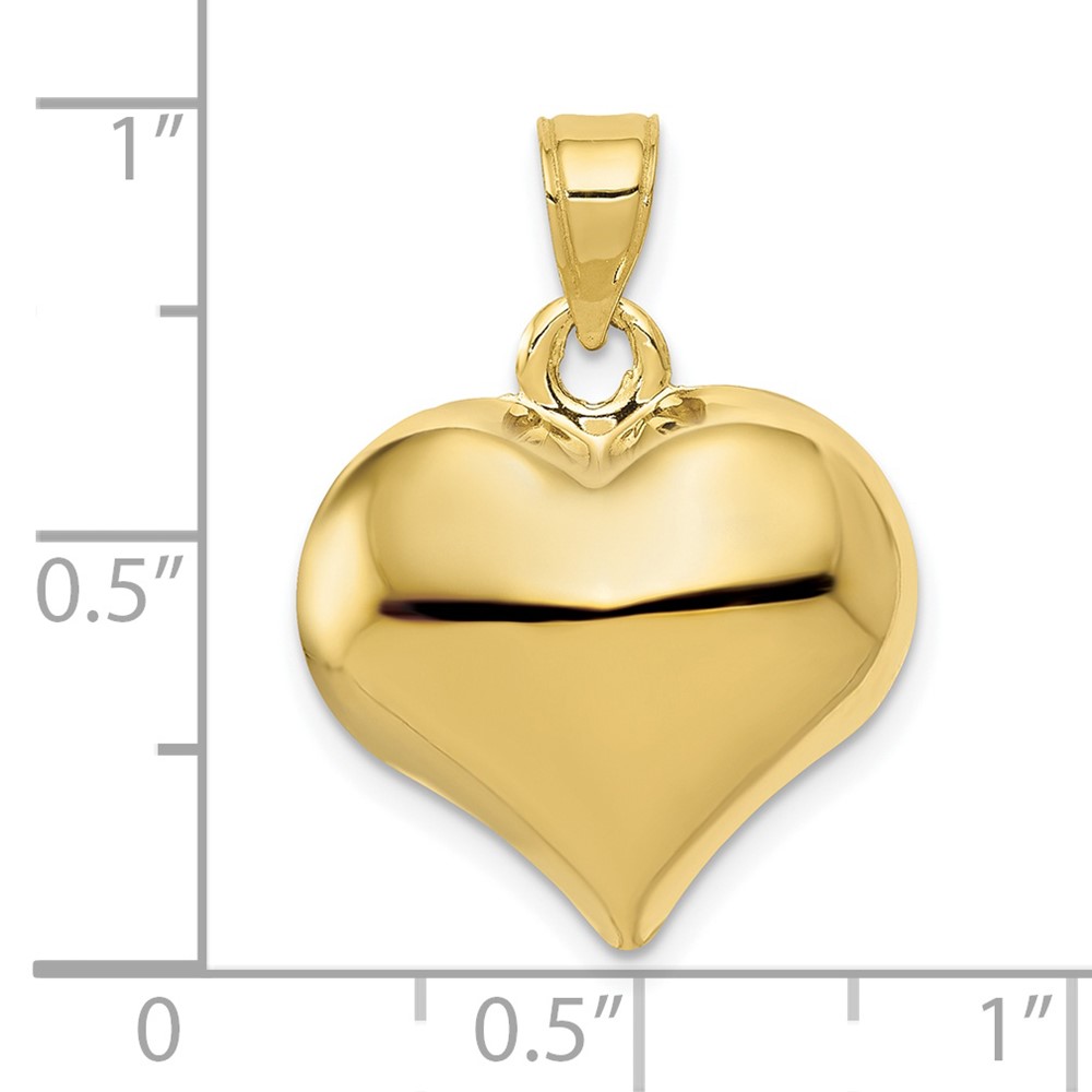 10K Polished 3-D Heart Pendant (10C2912)