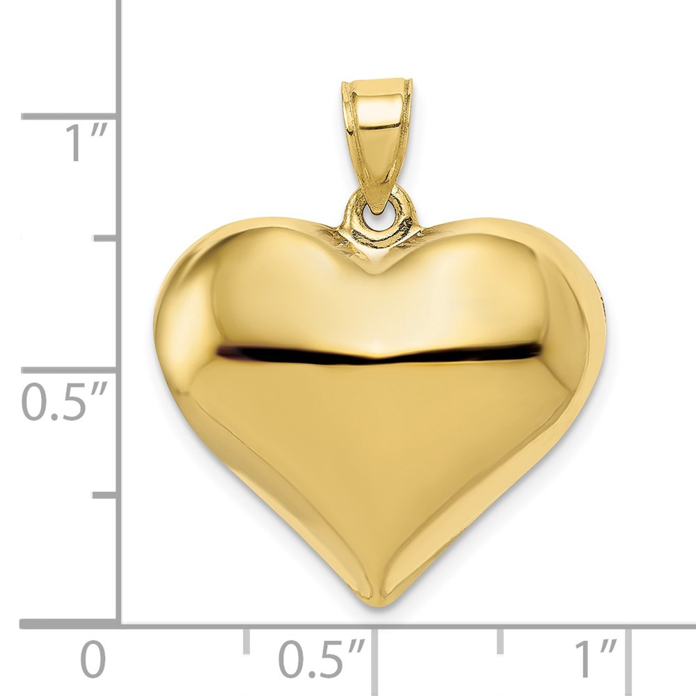 10K Polished 3-D Heart Pendant (10C2913)