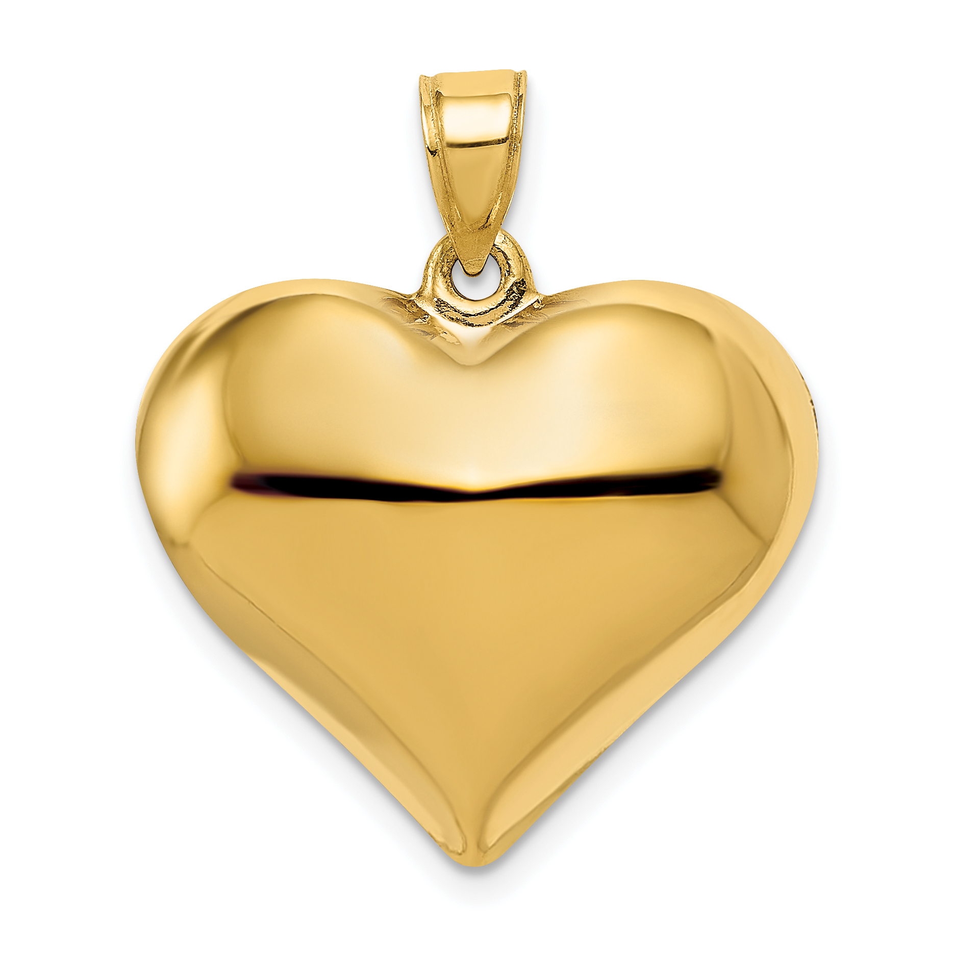 10K Polished 3-D Heart Pendant (10C2913)