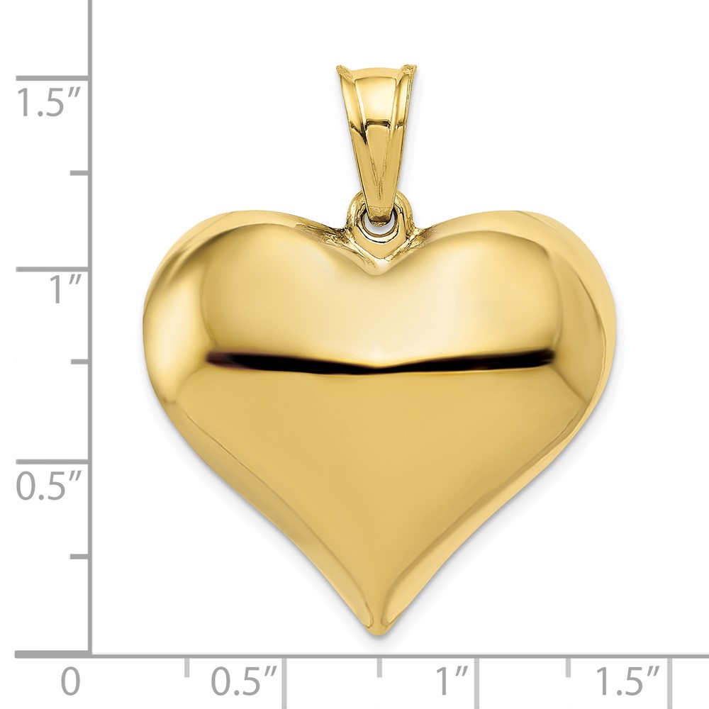 10K Polished 3-D Heart Pendant (10C2914)