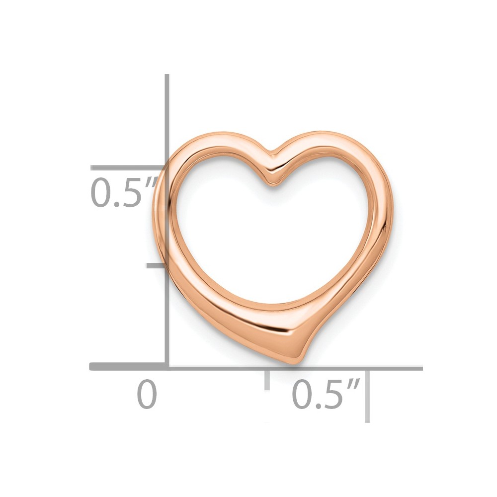 10K Rose Gold Polished Heart Chain Slide (10C2918R)