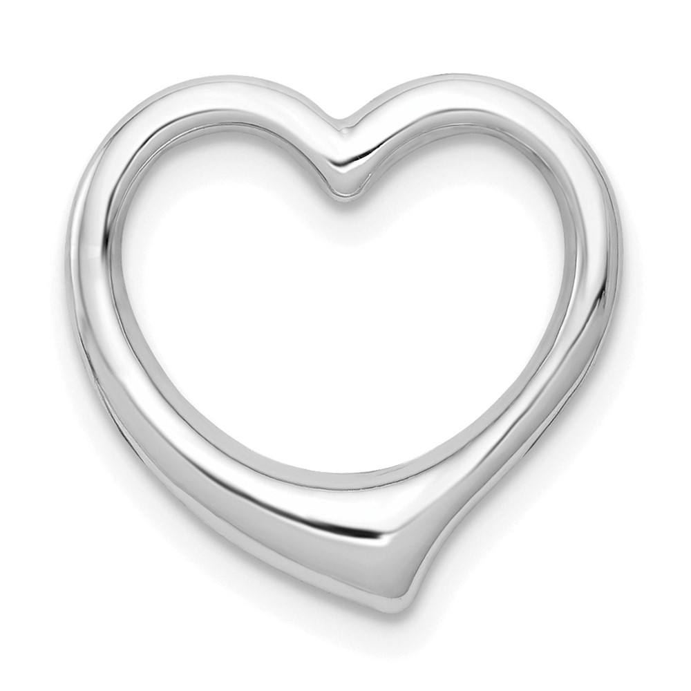 10K White Gold Polished Heart Chain Slide (10C2918W)