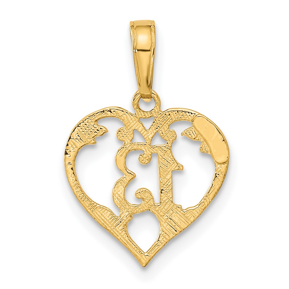 10k 13 in Heart Cut-out Pendant (10C2953)