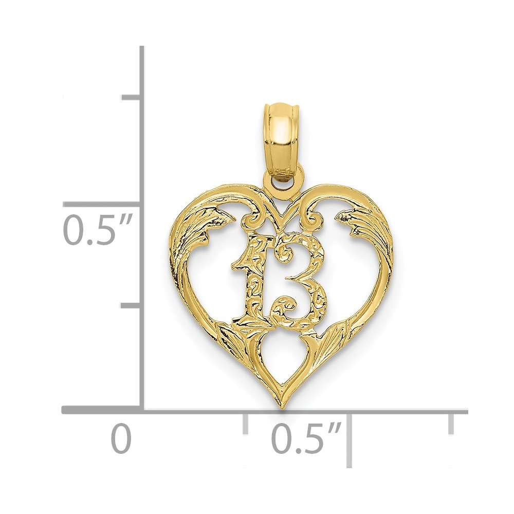 10k 13 in Heart Cut-out Pendant (10C2953)