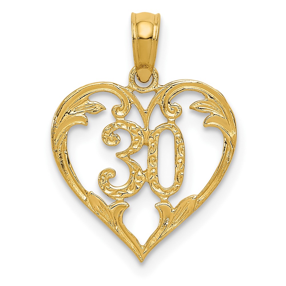10k 30 in Heart Cut-out Pendant (10C2958)
