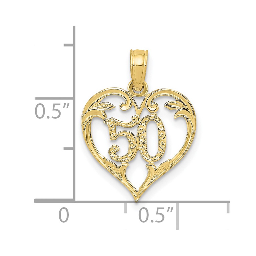 10k 50 in Heart Cut-out Pendant (10C2959)