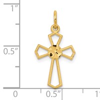 10K Diamond-cut Cross Charm view 3