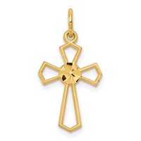 10K Diamond-cut Cross Charm view 1
