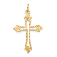 10K Yellow Gold Cut-out Cross Charm view 4