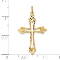 10K Yellow Gold Cut-out Cross Charm view 3