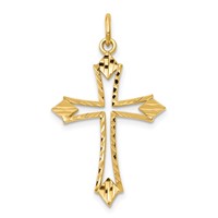 10K Yellow Gold Cut-out Cross Charm view 1