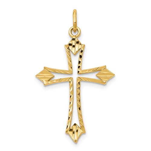 10K Yellow Gold Cut-out Cross Charm