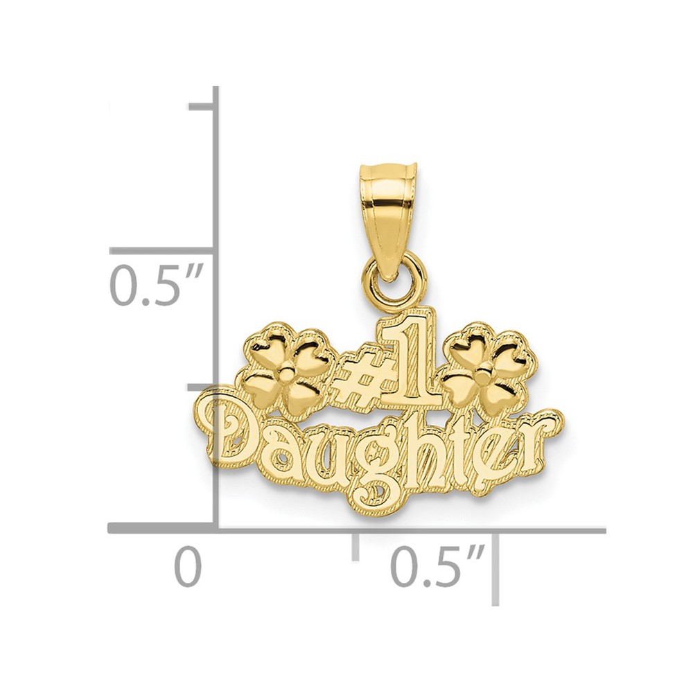 10k #1 DAUGHTER with Flowers Charm (10C3013)