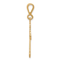 10K Yellow Gold Fancy Budded Cross Charm view 2