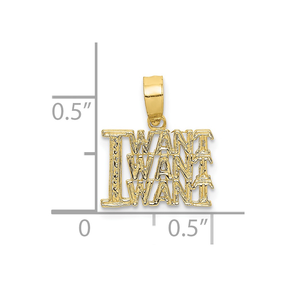 10K I WANT WANT WANT Charm (10C3034)