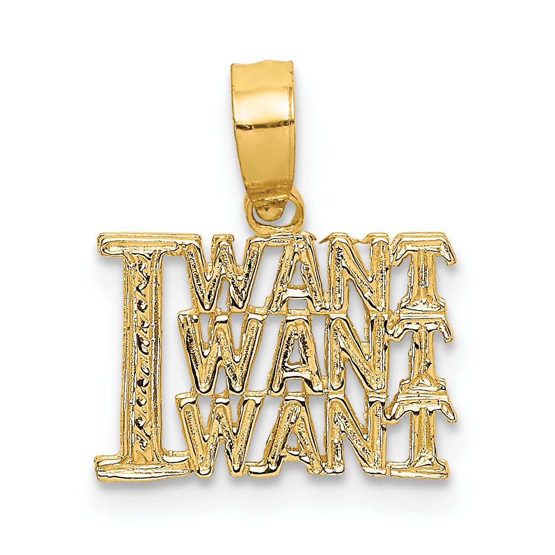 10K I WANT WANT WANT Charm (10C3034)