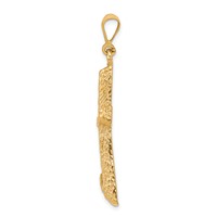 10K Yellow Gold Diamond-cut Cross Pendant view 2