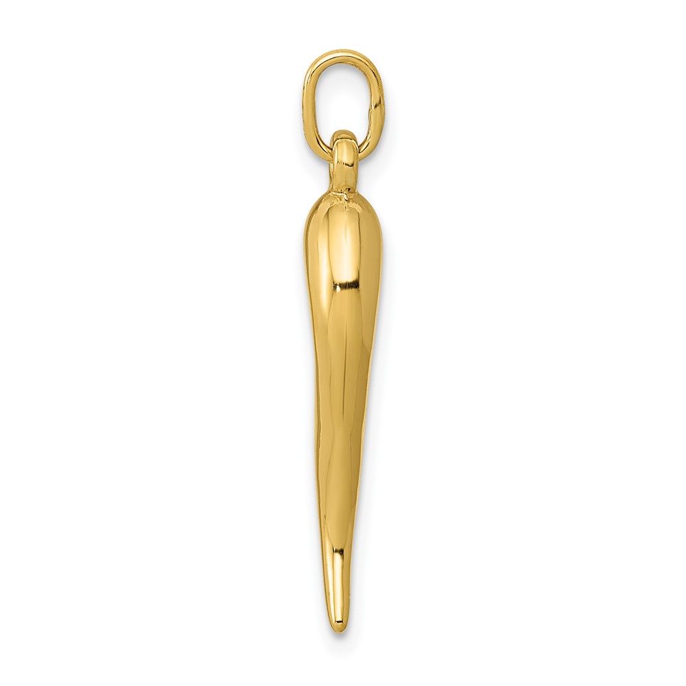 10k 3D Italian Horn Charm (10C3040)