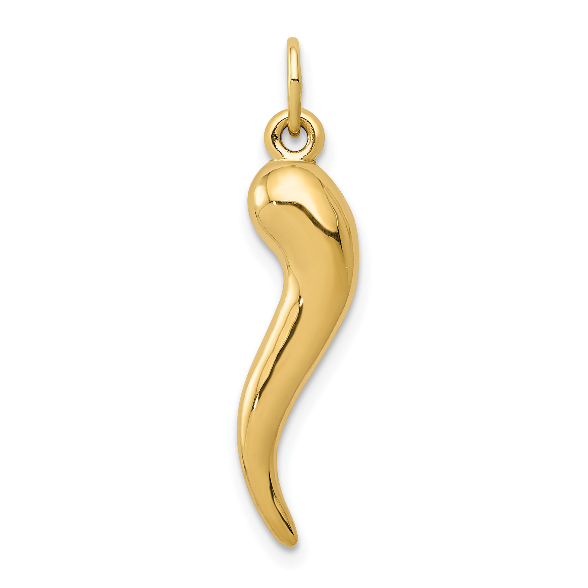 10k 3D Italian Horn Charm (10C3040)