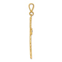 10K Yellow Gold Polished Large Nugget Cross Pendant view 2
