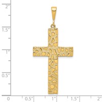 10K Yellow Gold Polished Large Nugget Cross Pendant view 3